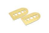D Shape Blank, 4 Raw Brass Moon Phases D Shaped Stamping Blanks, Findings (35x20x0.80mm) M03194