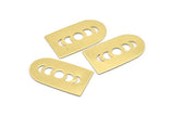 D Shape Blank, 4 Raw Brass Moon Phases D Shaped Stamping Blanks, Findings (35x20x0.80mm) M03194