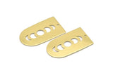 Brass D Shape, 4 Raw Brass Moon Phases D Shape Charms With 1 Hole (35x20x0.80mm) M03200