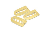 Brass D Shape, 4 Raw Brass Moon Phases D Shape Charms With 1 Hole (35x20x0.80mm) M03200