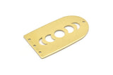 Brass D Shape, 4 Raw Brass Moon Phases D Shape Charms With 4 Holes (35x20x0.80mm) M03196