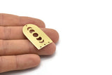 Brass D Shape, 4 Raw Brass Moon Phases D Shape Charms With 4 Holes (35x20x0.80mm) M03196