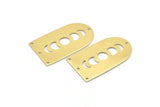 Brass D Shape, 4 Raw Brass Moon Phases D Shape Charms With 4 Holes (35x20x0.80mm) M03195