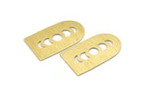 D Shape Blank, 4 Textured Raw Brass Moon Phases D Shaped Stamping Blanks, Findings (35x20x0.80mm) M03202