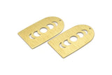 Brass D Shape, 4 Textured Raw Brass Moon Phases D Shape Charms With 1 Hole (35x20x0.80mm) M03203