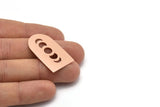 D Shape Blank, 2 Raw Copper Moon Phases D Shaped Stamping Blanks, Findings (35x20x0.80mm) M03210