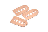 Copper D Shape, 2 Raw Copper Moon Phases D Shape Charms With 1 Hole (35x20x0.80mm) M03212