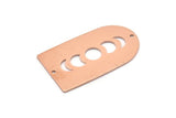 Copper D Shape, 2 Raw Copper Moon Phases D Shape Charms With 2 Holes (35x20x0.80mm) M03213