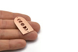 Copper D Shape, 2 Raw Copper Moon Phases D Shape Charms With 2 Holes (35x20x0.80mm) M03213