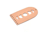 Copper D Shape, 2 Raw Copper Moon Phases D Shape Charms With 8 Holes (35x20x0.80mm) M03217