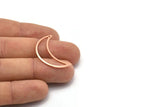 Copper Moon Charm, 8 Raw Copper Crescent Moon Charms With 1 Hole (30x10x0.80mm) M03109