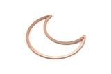 Copper Moon Charm, 4 Raw Copper Crescent Moon Charms With 2 Holes (35x15x0.80mm) M03107