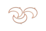 Copper Moon Charm, 4 Raw Copper Crescent Moon Charms With 1 Loop (35x17x0.80mm) M03104