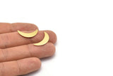Brass Moon Crescent, 8 Raw Brass Moon Blanks, Stamping Blanks (22x6x0.80mm) M03059