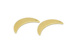 Brass Moon Charm, 8 Raw Brass Crescent Moon Charms With 1 Hole (22x6x0.80mm) M03060