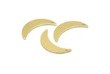 Brass Moon Charm, 8 Raw Brass Crescent Moon Charms With 1 Hole (22x6x0.80mm) M03060
