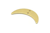Brass Moon Charm, 8 Raw Brass Crescent Moon Charms With 2 Holes (22x6x0.80mm) M03062