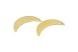 Brass Moon Charm, 6 Raw Brass Crescent Moon Charms With 1 Hole (28x8x0.80mm) M03072