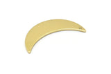 Brass Moon Charm, 6 Raw Brass Crescent Moon Charms With 1 Hole (28x8x0.80mm) M03072