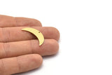 Brass Moon Charm, 6 Raw Brass Crescent Moon Charms With 1 Hole (28x8x0.80mm) M03071