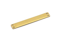 Brass Stamping Pendants, 10 Raw Brass Stamping Pendants, Blanks With 4 Holes (44x6mm) B0084