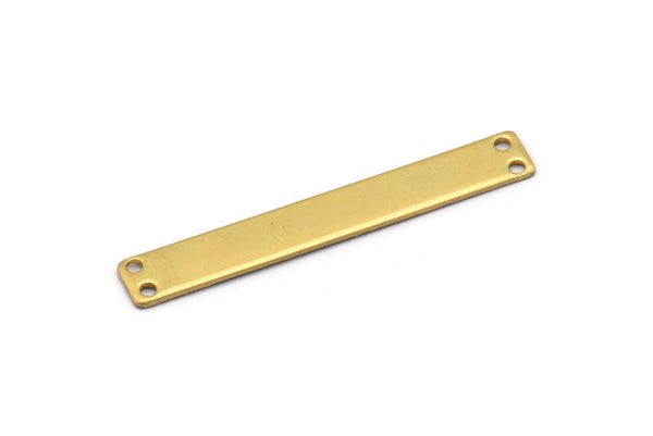 Brass Stamping Pendants, 10 Raw Brass Stamping Pendants, Blanks With 4 Holes (44x6mm) B0084
