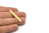 Brass Stamping Pendants, 10 Raw Brass Stamping Pendants, Blanks With 4 Holes (44x6mm) B0084