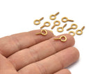 Screw Eye Pin, 100 Raw Brass Screw Hook Eye Pins (13x7mm) A1052