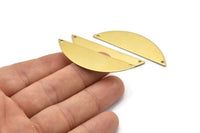 Half Round Wide Pendant, 10 Raw Brass Semi Circle Blanks (51x15x0.80) A0740