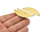 Half Round Wide Pendant, 10 Raw Brass Semi Circle Blanks (51x15x0.80) A0740