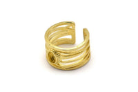 Pirinç Yüzük Ayarı, 1 Taş Ayarlı Ham Pirinç Duke Yüzük - Ped Boyutu 6x4mm N1925