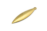 Raw Brass Marquise, 12 Raw Brass Marquise Charms, Pendants, Findings (35x9mm) A0128