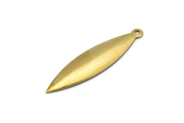 Raw Brass Marquise, 12 Raw Brass Marquise Charms, Pendants, Findings (35x9mm) A0128