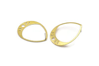 Brass Drop Earrings, 2 Raw Brass Moon Phases Stud Earrings (45x36x0.80mm) M1006 A2276