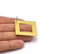 Brass Square Earring, 4 Raw Brass Square Stud Earrings (37x8x0.80mm) E641 A1291