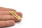 Brass Rectangle Earring, 6 Raw Brass Moon Phases Stud Earrings (40x10x0.80mm) M01996 A2496
