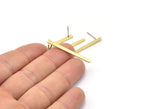 Brass Earring, 12 Raw Brass Rectangle Earring, Stamping Blanks (35x3x0.80mm) A2573