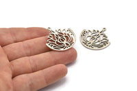 Silver Ethnic Charm 2 Antique Silver Plated Brass Ethnic Charms With 1 Loop, Earrings, Findings, Pendants (31x1.5mm) N0829 H0913