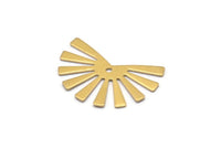 Brass Sun Charm, 24 Raw Brass Rising Sun Flag Charms With 1 Hole, Findings, Earrings (25x17x0.60mm) D989