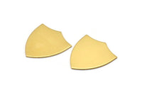 Brass Rosette Blank, 6 Raw Brass Stamping Blanks , Shield Without Holes (24x22x0.80mm) B0141