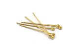 Gold Plated Ball Pin, 100 Gold Plated Brass Ball Head Pins, Findings (25mm) Bp-01 A0607