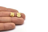 Pirinç Baykuş Tıpası, 50 Ham Pirinç Baykuş Küpe Arka Tıpası, Küpe Saplama Arka Tıpaları (15x10mm) D1057