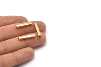 Geometric Tube Bead, 12 Gold Plated Brass Square Tube Beads, Findings (3x20mm) BS 1617