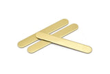 Brass Oval Blank, 6 Raw Brass Stamping Blanks, Oval Bar Shape (50x7x0.80mm) M03233