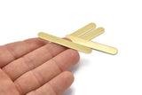 Brass Oval Blank, 6 Raw Brass Stamping Blanks, Oval Bar Shape (50x7x0.80mm) M03233