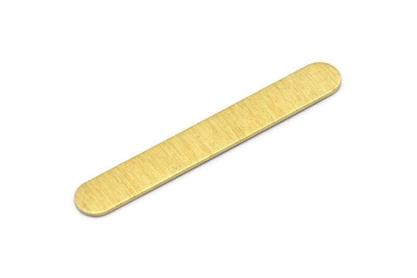 Brass Oval Blank, 6 Textured Raw Brass Stamping Blanks, Oval Bar Shape (50x7x0.80mm) M03238