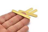Brass Oval Blank, 6 Textured Raw Brass Stamping Blanks, Oval Bar Shape (50x7x0.80mm) M03238