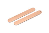 Copper Oval Charm, 6 Raw Copper Stamping Blanks, Copper Necklace Bar Charms With 1 Hole, Long Bar Pendants (50x7x0.80mm) M03240