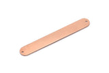 Copper Oval Charm, 6 Raw Copper Stamping Blanks, Copper Necklace Bar Charms With 2 Holes, Long Bar Pendants (50x7x0.80mm) M03241