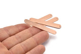 Copper Oval Charm, 6 Raw Copper Stamping Blanks, Copper Necklace Bar Charms With 2 Holes, Long Bar Pendants (50x7x0.80mm) M03241